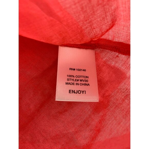 Michael Stars Womens Coral Button-Up Shirt Medium 100% Cotton Made In China - Picture 5 of 5